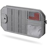 Pitozer Molle Car Sun Visor Organizer with Zipper Storage Pouch & Glasses Clip, Auto Semi-Rigid MOLLE Panel for Police Gear & Overlanding Accessories, Fit Most Cars, SUVs, Vans & Trucks