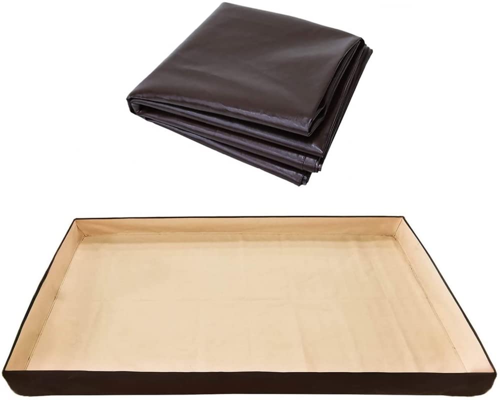 8ft Billardtisch Abdeckung Snooker Pool Schreibtisch Wasserdicht Kordelzug Aufbewahrungstasche Billardtisch Abdeckung Schwarz-Brown||7FT-90x51x7 in
