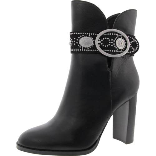 Jessica Simpson Womens Finova Embellished Faux Leather Mid-Calf Boots