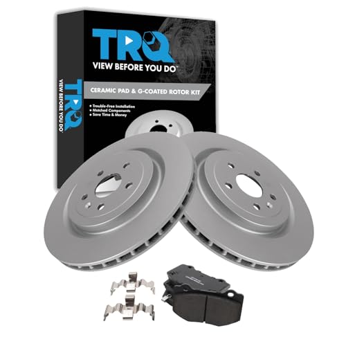 Image of TRQ Rear Brake Pad and Rotor Set Ceramic Coated Rotors 365mm Compatible with 2017-2020 Chevrolet Camaro