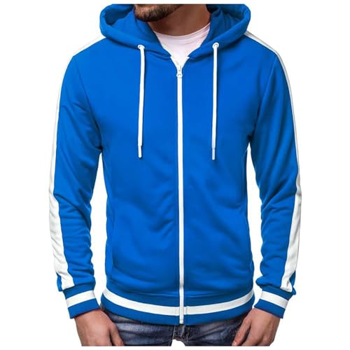 Chaleco Niños con Cremallera Gorra Larga Chaqueta Hombre Sudadera Con Hombres, azul, M