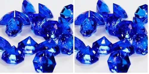 Royal Blue 25 Carat Acrylic Diamonds - 36 Acrylic Gems - Big Bling