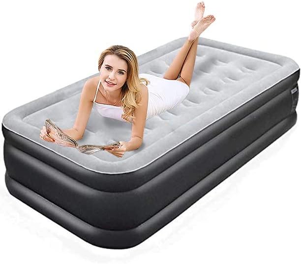 Colchón de aire de 18 pulgadas con bomba incorporada, colchón inflable de doble altura para campamento, hogar y viajes portátiles, cama inflable disponible en Yaxa Colombia