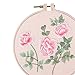 BTKNOO Handblume DIY Besticktes Kit mit Hoop Flower Printed Cross Stitch Kit Handarbeiten für Anfänger Nähkunst Home Decor, 1,20 cm Kunststoff Hoop