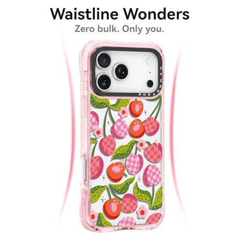 Coque iPhone Pro Max Rosarnnah 17GPR antichoc à paillettes roses