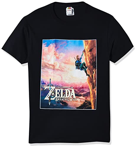 Nintendo Zelda Wild Poster Catching Breath Camiseta para hombre - Negro - X-Large