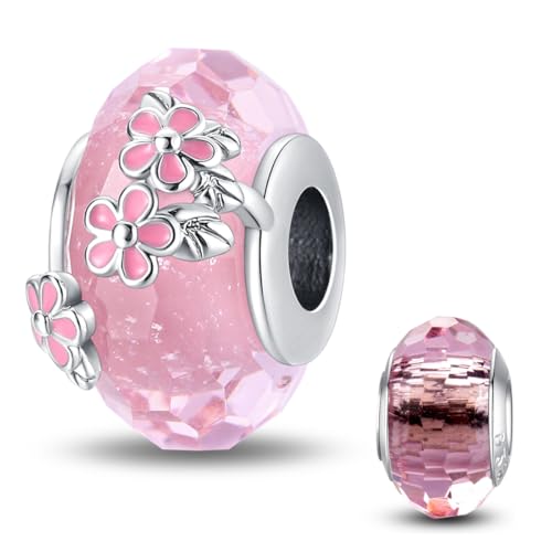 HappyStar colgante de plata 925 abalorios para pulseras,Colgante Abalorios Charms Bead compatible con Pandora y europeos pulseras y collares （Con perlas de aislamiento）