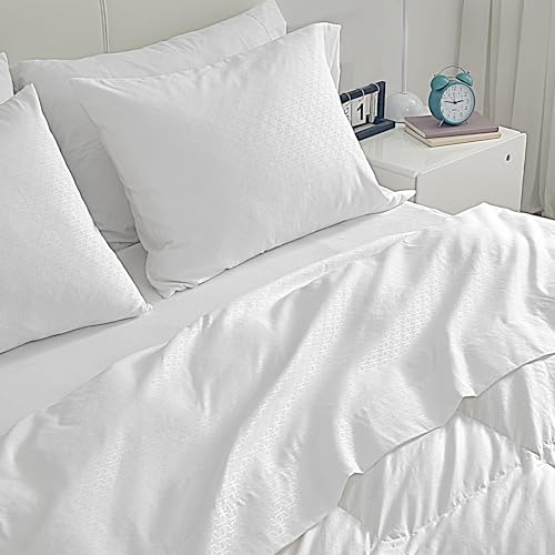 SLEEP ZONE Bedding Sheet Set, Ultra Soft Microfiber with Extra Deep Pockets, 4 Pieces Comfy Breathable and Cooling Sheet & Pillowcase Sets for Adults (White, King)