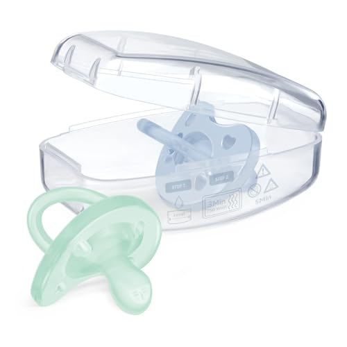 Chicco Physioforma - Succhietto Gommotto 2-6M Soft Silicone Azzurro Verde, 2Pz - 4