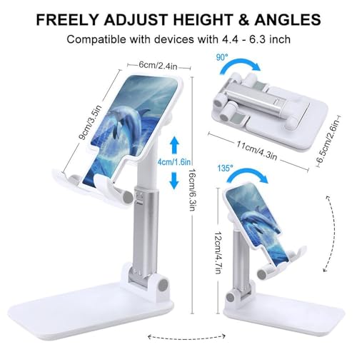 Support de téléphone pliable bleu océan dauphin réglable pour bureau