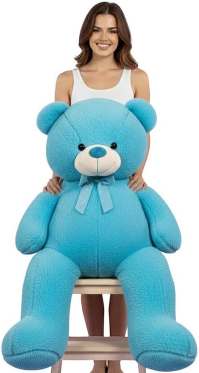 MOSU 4 Feet Big Teddy Bear Blue | Soft Huggable Lifesize Plush Toy for Kids | Valentine Gift for Girlfriend, Wife & Boyfriend | Stuffed Animal Bear(4 Feet)