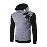 Langarm Riou Herren Langarm Hoodie Sweatshirt Slim fit Sweatjacke Kapuzenpullover Pullover T-Shirt Baumwoll Outwear Männer Langarm mit Kapuze Sweatshirt TopsJacke Mantel Outwear