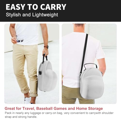 Livelab Hat Travel Case, Hard Hat Case for Baseball Caps, Hat Storage for Travel with Carrying Handle & Shoulder Strap, Hat Organizer Protects Up to 6 Hats - Grey by Livelab - Used condition - Image 5