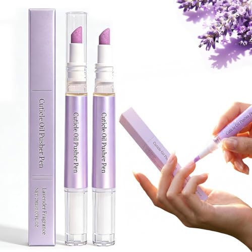 2-in-1 Cuticle Oil Pusher Pen 2026 New Ceramic Cuticle Pusher Oil Pen Ceramic Cuticle Pen for Nails Nail Care Tool for Dry Damaged Nails Hangnails Moisturize Polish Brighten 2Pcs