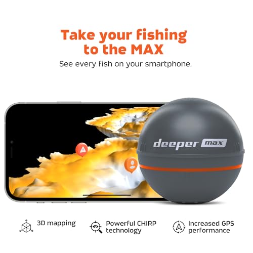 image for Deeper MAX Castable GPS Fish Finder– Portable Chirp Sonar Depth and 