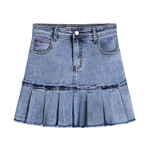 Jupe en jean à volants Alloaone en bleu taille 40 pour femme