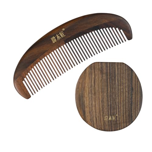 Peine de madera Tan Mujiang Premium set con espejo miniatura 2