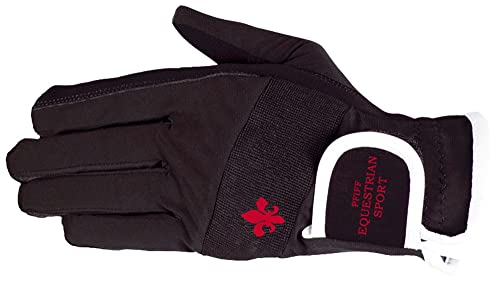 Gants d'équitation femme PFIFF noir taille XL accessoire cavalier main