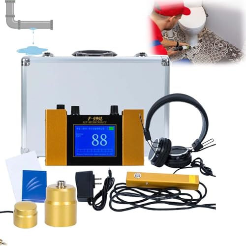 Detector De Fugas De Agua En Tuberías Enterradas, Sensor Ultrasónico con 4 Frecuencias Ajustables, Pantalla LCD Y Auriculares, Localizador Profesional para Redes Hidráulicas