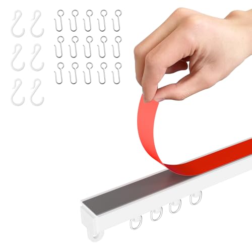 GONNRLY Adhesive Ceiling Curtain Track Paste Type No Need to Drill Suitable for Smooth Ceiling or Wall Closets Door and Window Frames Meet Multi-Scenario and Multi-Functional Needs-1.66M/5.45FT