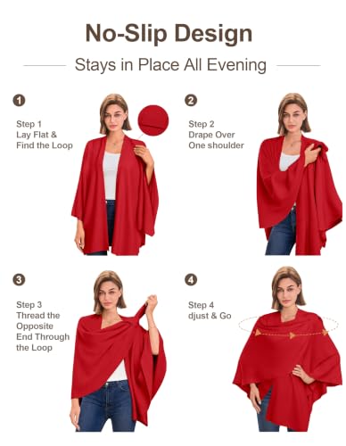 Image of PULI Womens Cross Front Poncho Shawl Wrap Elegant Wedding Formal Gift
