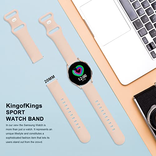 20Mm Watch Bands Compatible With Samsung Galaxy Watch 4/Classic Band 40Mm 42Mm 44Mm 46Mm, Watch Active 2 40Mm 44Mm/Watch 3 41Mm, Soft Silicone Breathable Bands Elastic Replacement Galaxy Strap #TOP2