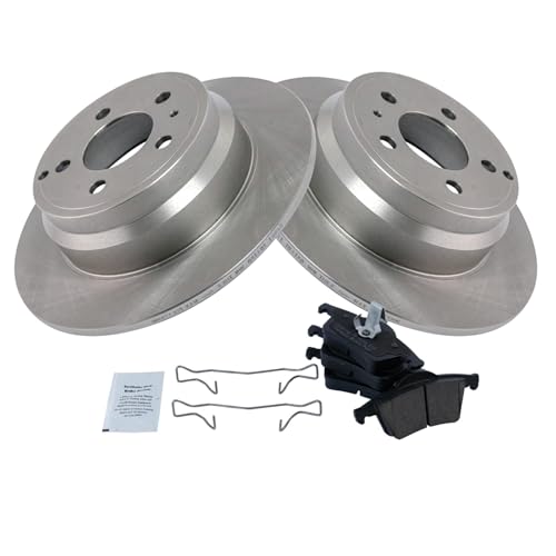 Image of TRQ Rear Brake Pad and Rotor Set Ceramic Compatible with 2000 Volvo V70