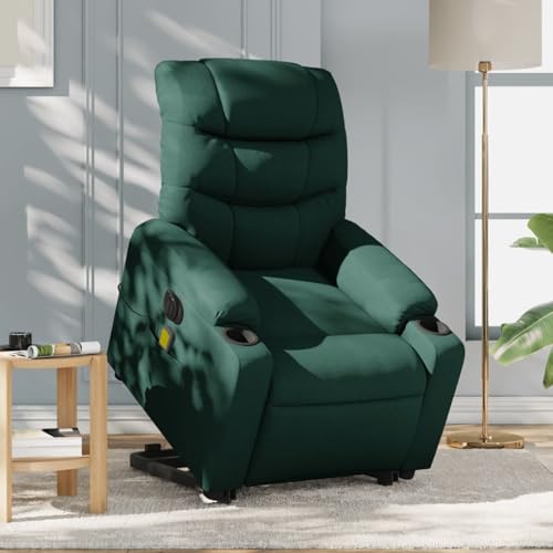 LAPOOH Sillón Masaje eléctrico reclinable elevable Tela Verde Oscuro, Sillón De Relax, Sillon Masaje Relax, Sillon Relax Electrico, Hogar Sillon Relax, Sillones Comodos, Sofa Tantra - 3206678