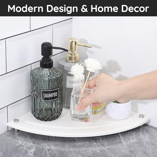 Image of Segbeauty Fast Drying Corner Counter Shelf, 9.85in Instant Dry Corner Sink Organizer Diatomite Tray, Water Absorbent Tray for Bathroom Counter Decor, Side Countertop Organizer for Soap Dispenser