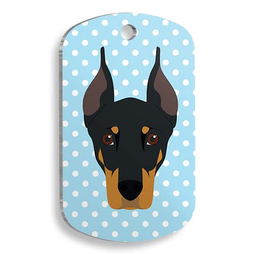 DOBERMAN Personalized Dog Tag - Custom Name Tag - ID Tag for Dog & Cat - Customized Pet Tags - Dog Name Tag - Cat Name Tag - Engraved Dog Tag (Pink)