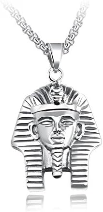 Amazon Mfys Jewelry ファッション メンズ アクセサリー エジプトのファラオ 国王 Hip Hop パンク系 ロック風 ペンダント ネックレス チェーン付 専用ジュエリーbox付 シルバー ネックレス 通販