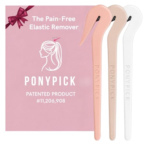 THE PONY PICK Hair Elastic Rubber Bands Cutter Tool Easy To Use, Pain Free, No Hair Damage Ponytail Cutter Tool for Kids & Toddlers (3 Picks)