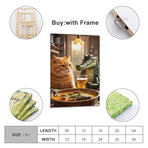 Poster mural chat orange déco originale pour table à manger moderne 60x90 - 2