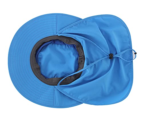 Image of Home Prefer Outdoor UPF50+ Mesh Sun Hat Wide Brim Fishing Hat with Neck Flap