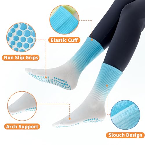 Image of Grip Socks Pilates for Women- Cute Pilates Socks- Tie Dye Non Slip Grippy Sock Woman for Yoga Barre Dance