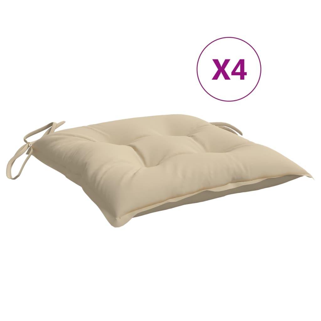 Set di 4 cuscini per sedia, 50 x 50 x 7 cm, Oxford, impermeabili e facili da pulire, adatti per giardino, balcone e soggiorno