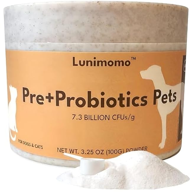 Prebiotics & Probiotics for Dogs & Cats Digestive Health Probiotics Supplement for Pets Skin & Coat, Stress, Allergies, Immune and Nutrient Absorption - Astaxanthin Rich Blend - 100 Servings-bOtoFRd8