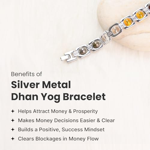 Image of Astrotalk Metal Dhan Yog Bracelet | Attracts Wealth & Financial Prosperity | Pyrite, Citrine, Tiger Eye, Quartz, Hematite & Aventurine Astrology Bracelet for Man & Woman | Gift for Man & Woman