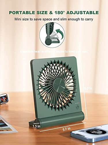 Image of Desk Fan, Rechargeable Battery Operated, 3 Speeds Ultra Quiet Strong Wind