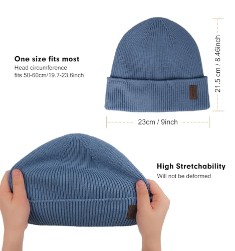 Image of Wmcaps Winter Beanie for Men Women, Fleece Lined Beanie Soft Warm Knit Hat Ski Stocking Cuffed Cap