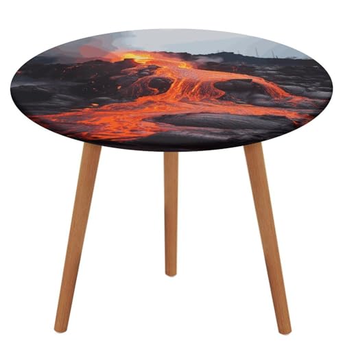 Nappe ronde élastique rouge imperméable table salle à manger de jardin