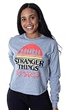 Stranger Things Women's Shirt Distressed Group Long Sleeve For Women Adult Skimmer Tee (X-Large)