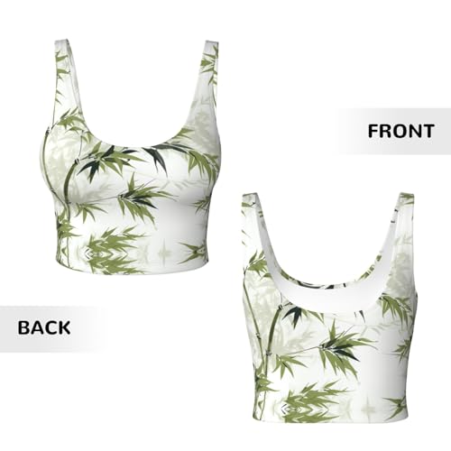 Chaleco de yoga para mujer con estampado de bambú negro talla L 4