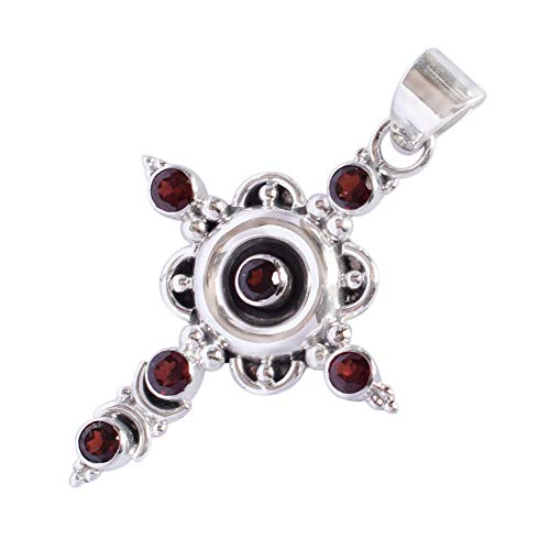 Collier croix grenat argent 925 le cadeau chrétien idéal pour communion