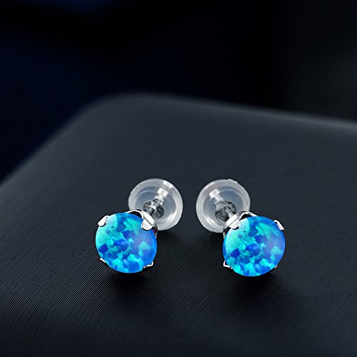 Gem Stone King 10K White Gold Gemstone Birthstone Stud Earrings | 6MM Round | White Gold Earrings For Women Men3