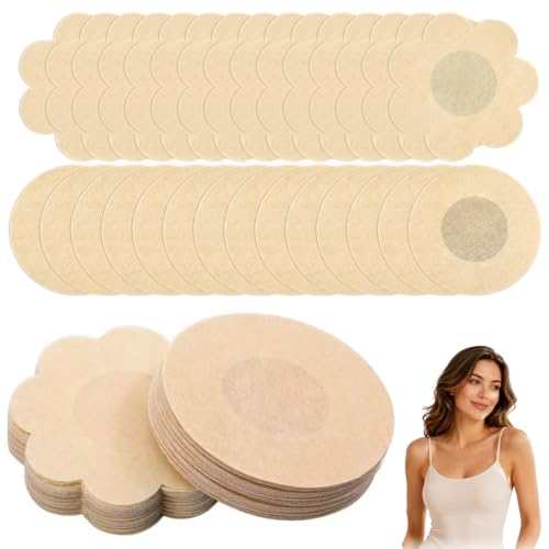 ZCAYJR Cache-Tétons, Cache Teton Invisible Respirant Doux,tétons Invisibles Femme|Jetables Nipple Cover Bande Adhésive Seins, Adapté pour Toutes Les Tenues,Couleur de la Peau