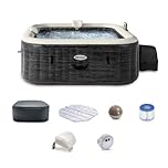 INTEX PureSpa Greystone Deluxe Inflatable Hot Tub, with with Built-in FastFill Inflation System, Spa Control App, and 4 Person Capacity, 83" x 28"