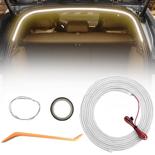 YOUYIKE Striscia di luci a LED per bagagliaio, 2 m/luce calda con effetto fluido, illuminazione interna a LED con sensore automatico, impermeabile IP65, CE/RoHS, universale per veicoli da 12 V