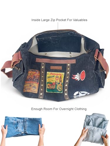 Image of The House of Tara Canvas Travel Duffle Bag 25 litres | Sports Duffel | for Men and Women | Adjustable Broad Strap | Gym Bag | Airline Carry On Luggage | Quick Access Pockets