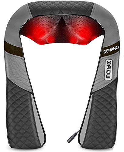 RENPHO Neck Back Massager with Heat Shiatsu Shoulder Massager with Electric Deep Tissue Kneading Massage Back Leg Foot Arm Full Body Muscles for Home Office Birthday Gifts for Women Men